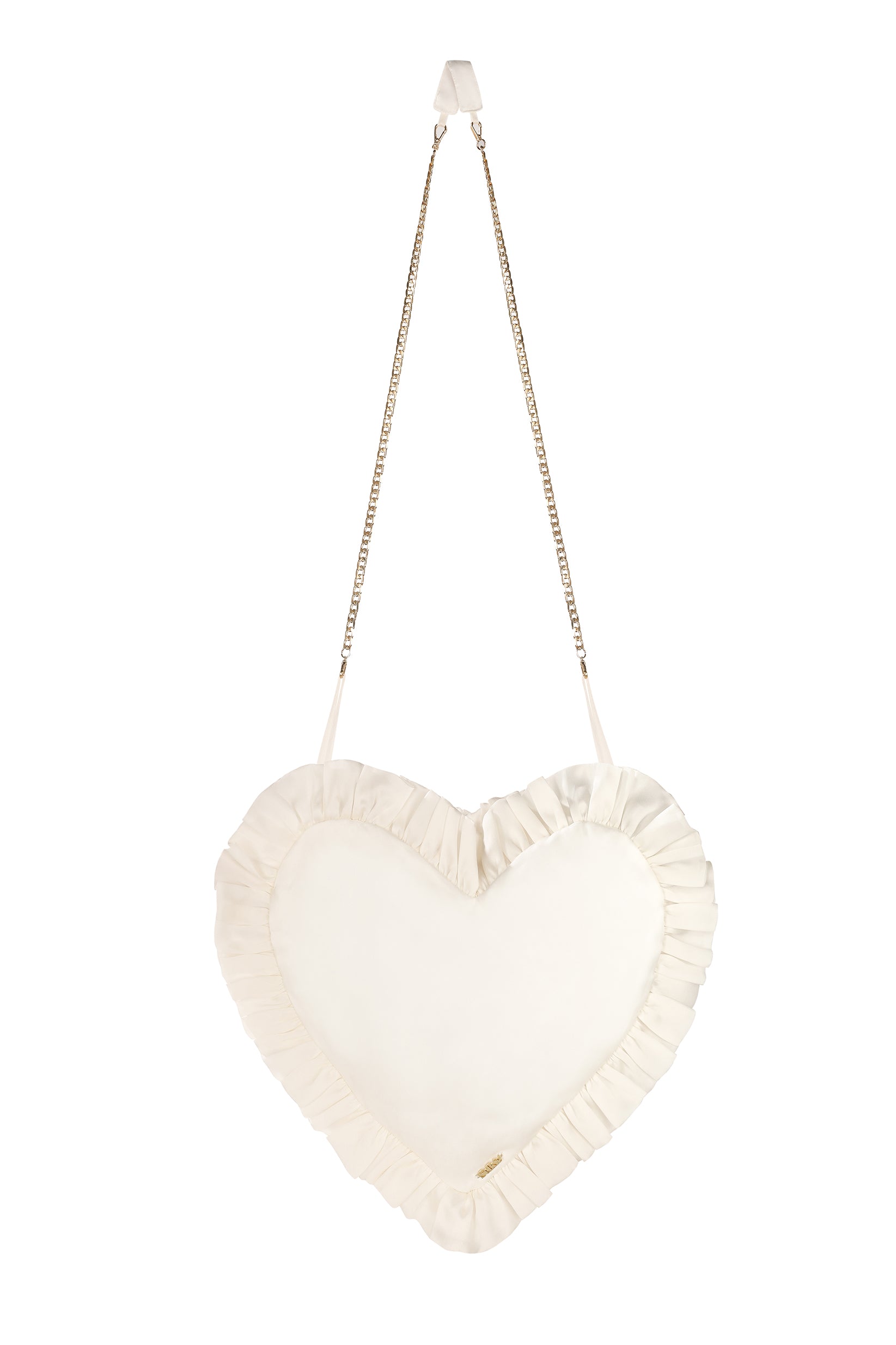 Ivory Heart-Shaped Clutch Purse