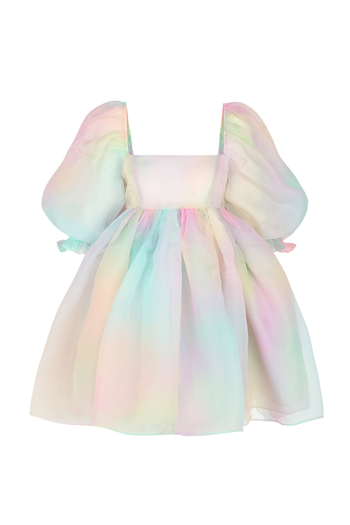 Stylish Rainbow Puff Dress for Women