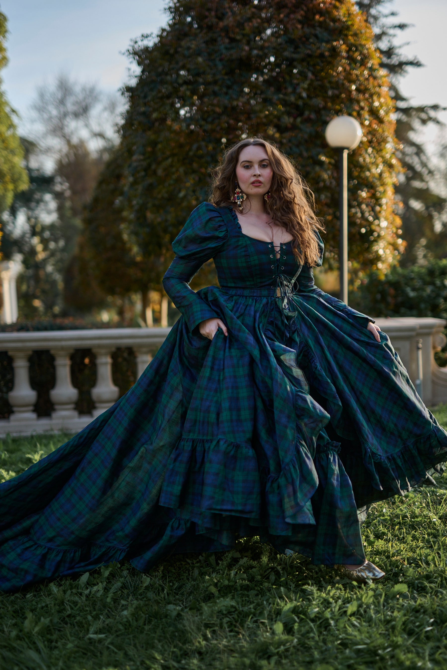 Scottish Plaid Duchess Bustle Skirt