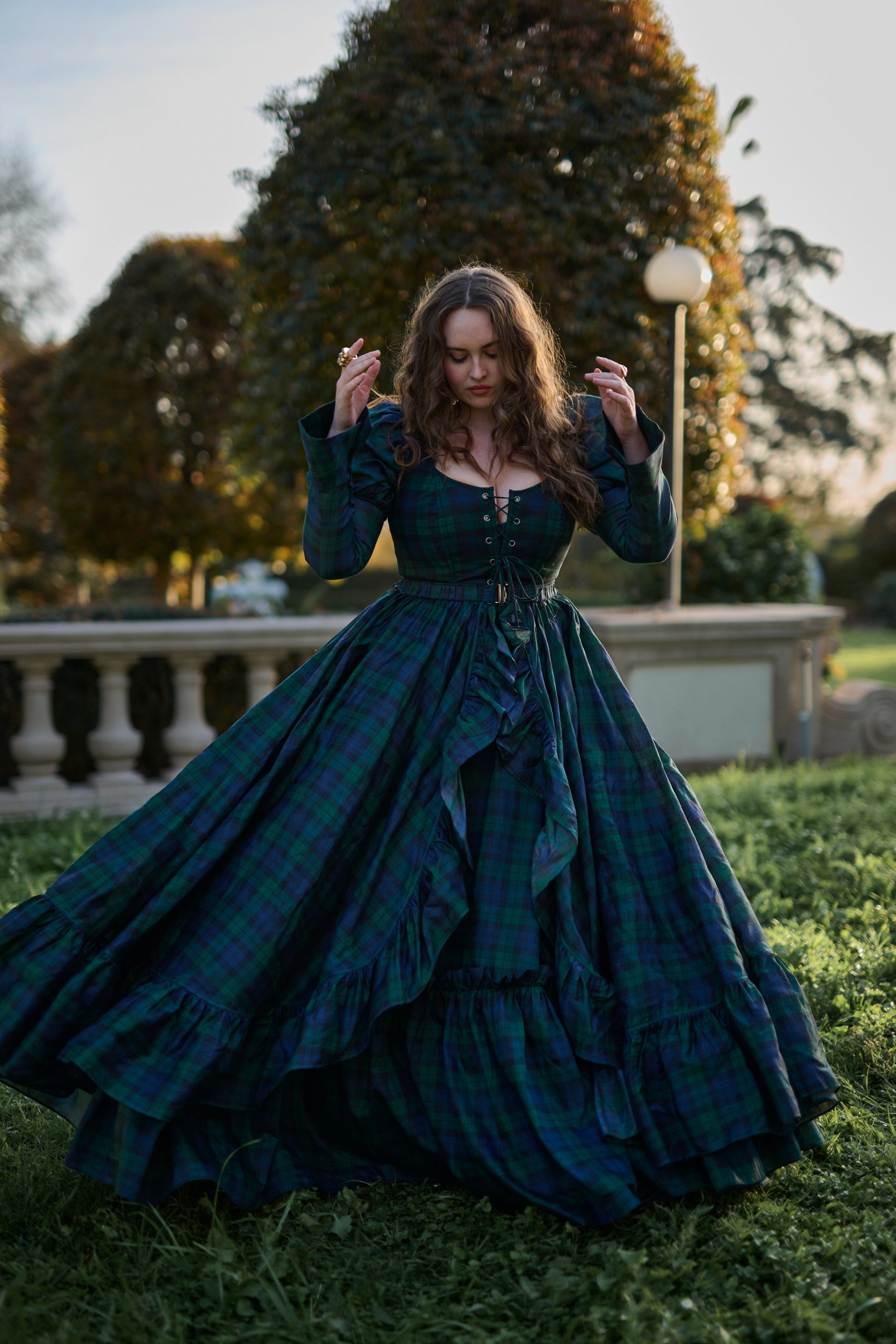 Scottish Plaid Duchess Bustle Skirt
