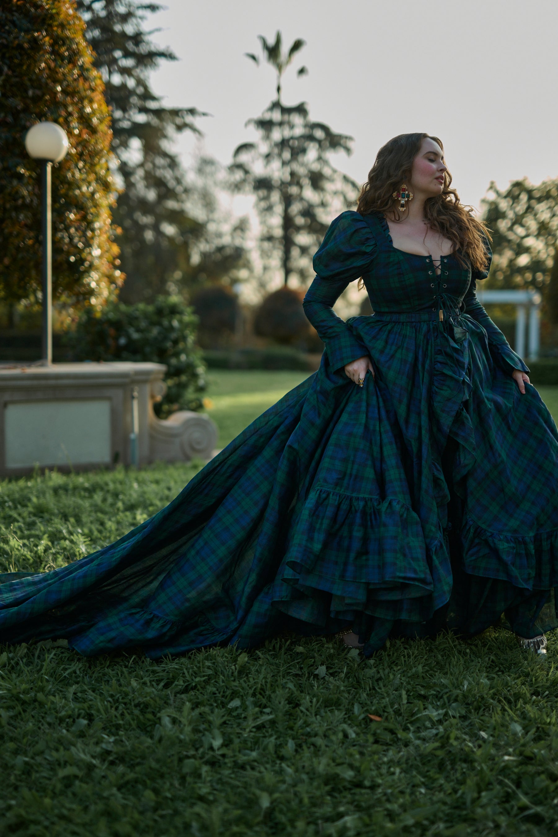 Scottish Plaid Duchess Bustle Skirt