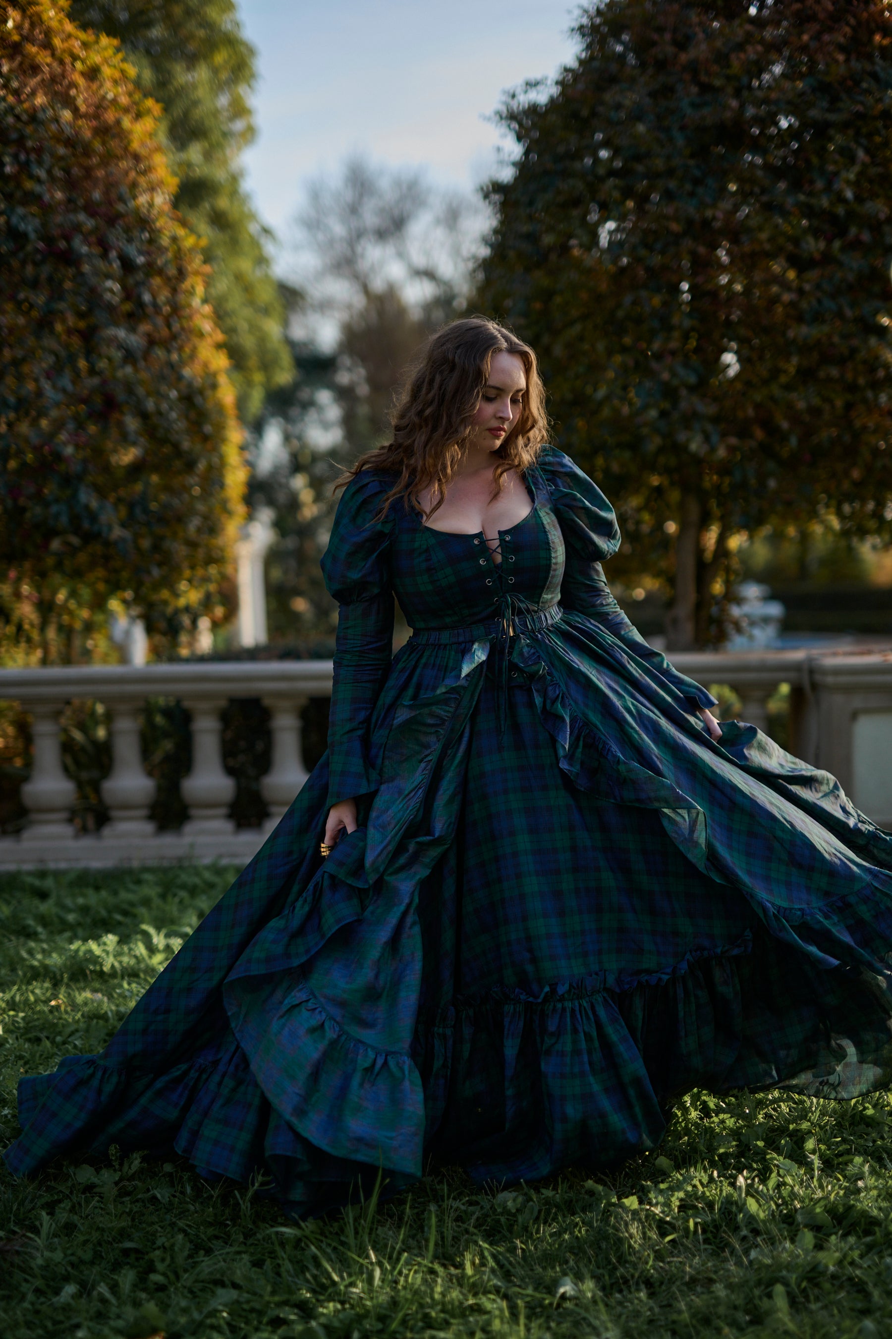 Scottish Plaid Duchess Bustle Skirt