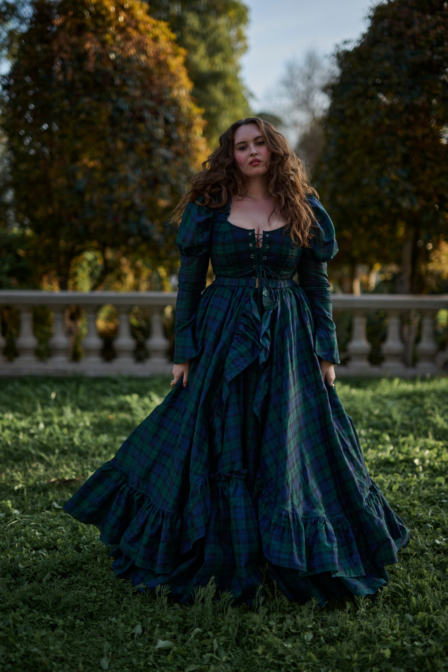 Scottish Plaid Duchess Bustle Skirt