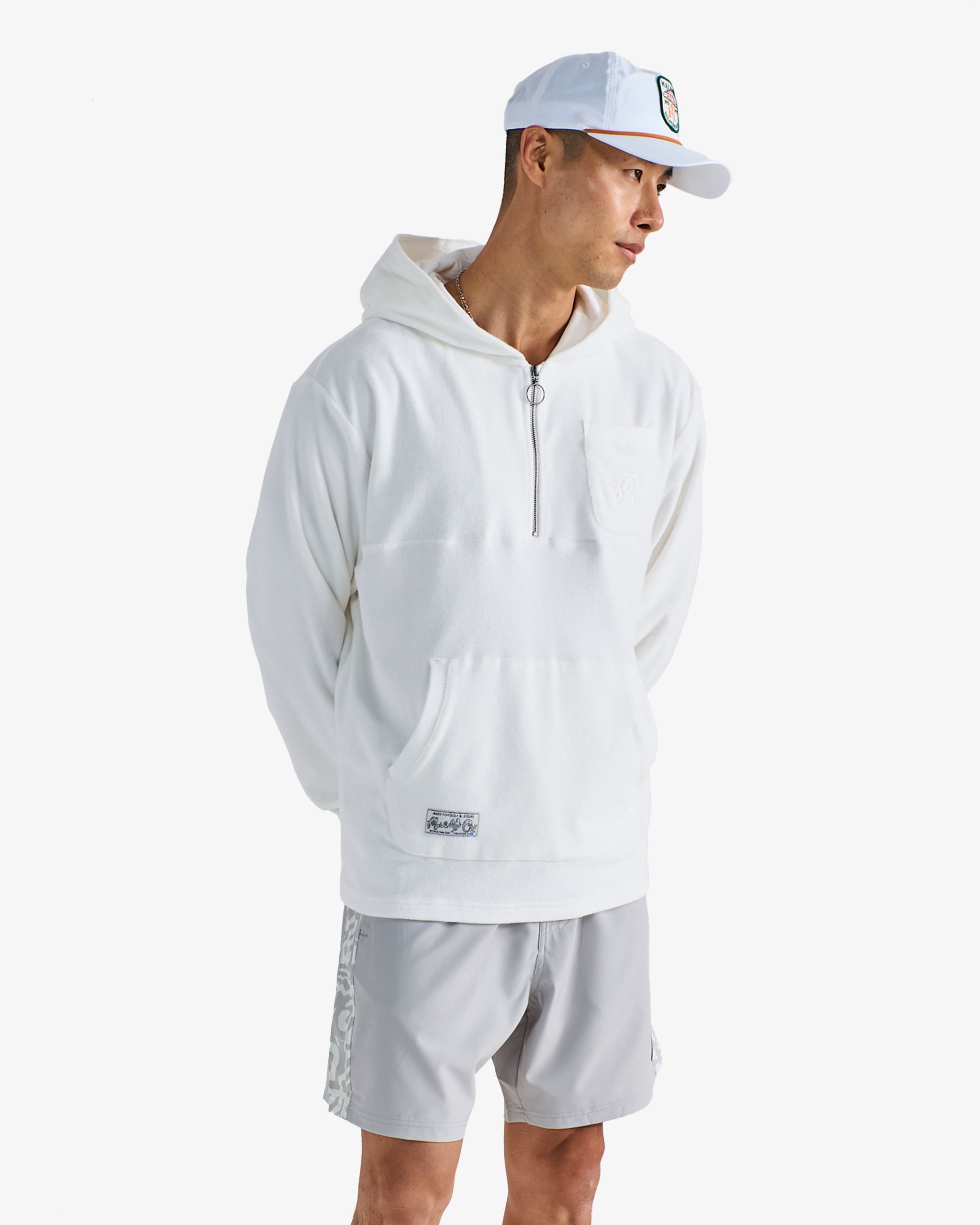 Castello French Terry Quarter-Zip Pullover Hoodie
