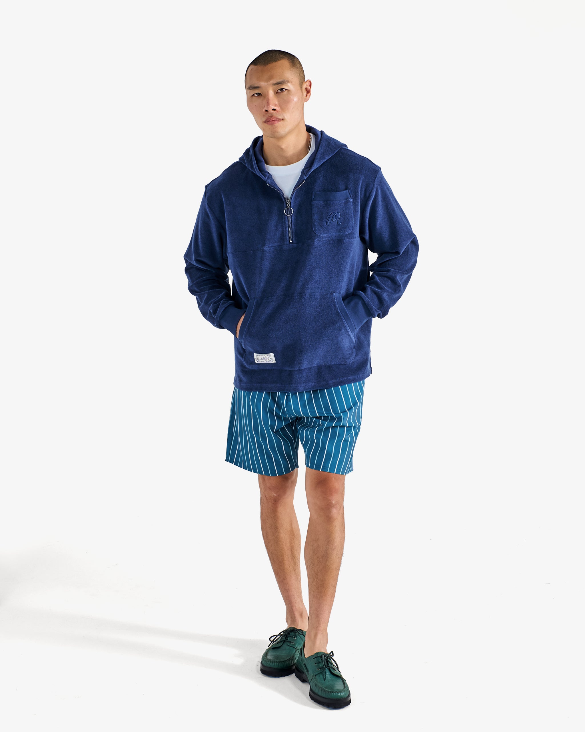 Castello French Terry Quarter-Zip Pullover Hoodie
