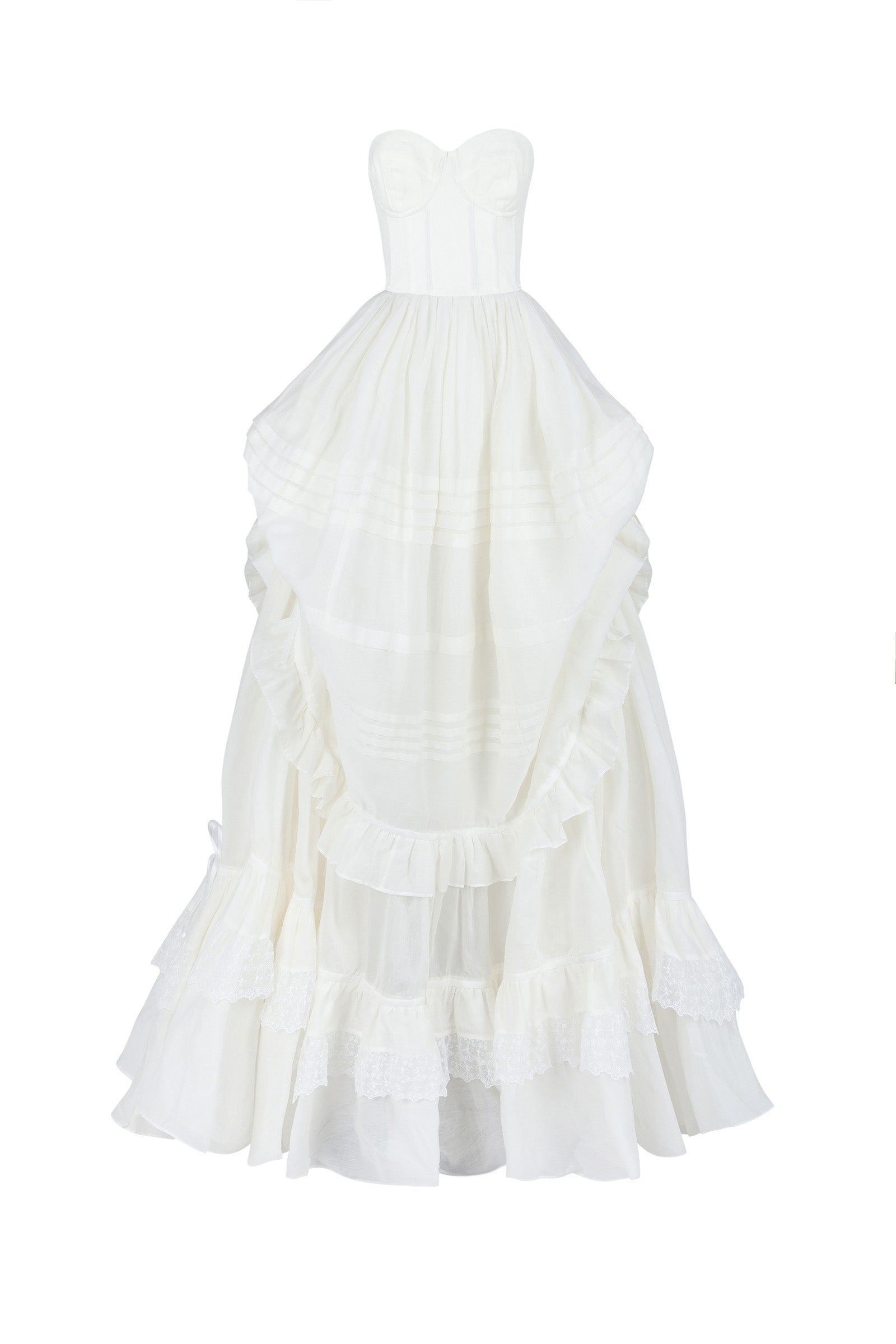 Ivory Silk Organdy Shipwreck Gown
