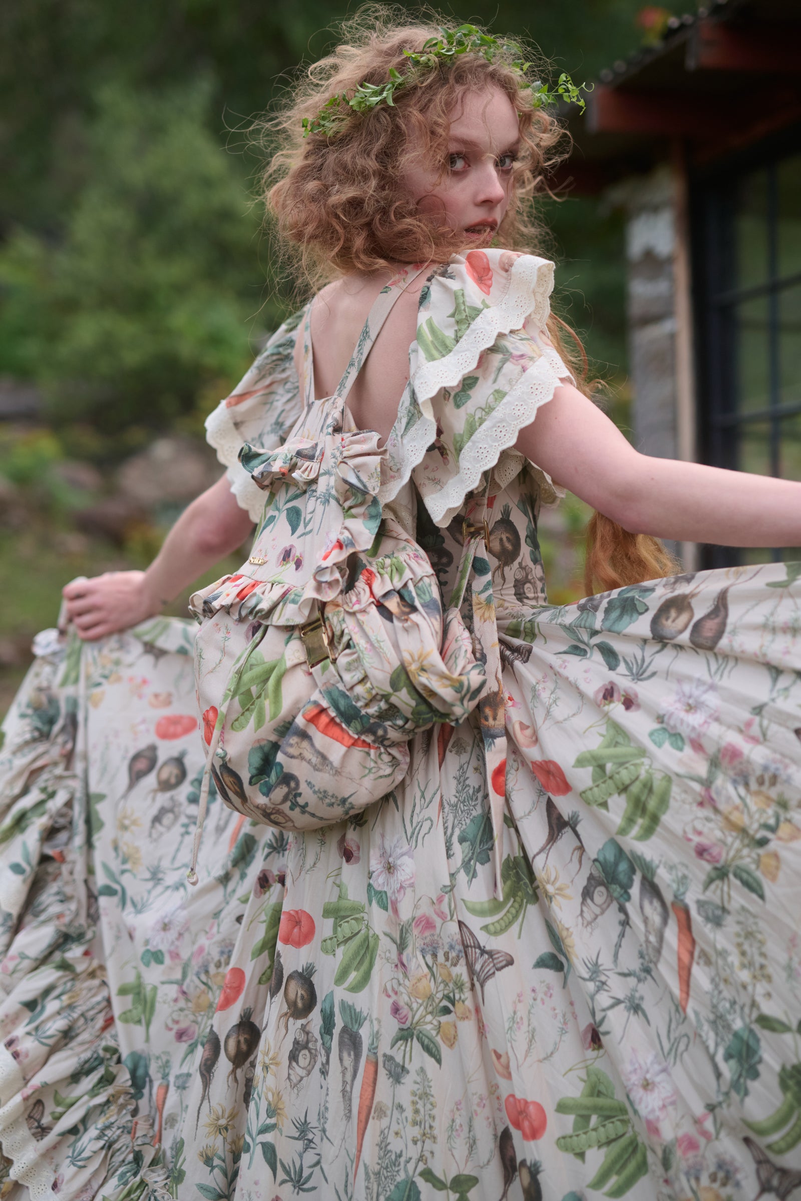 Stylish Ruffle Backpack by Garden Botanics