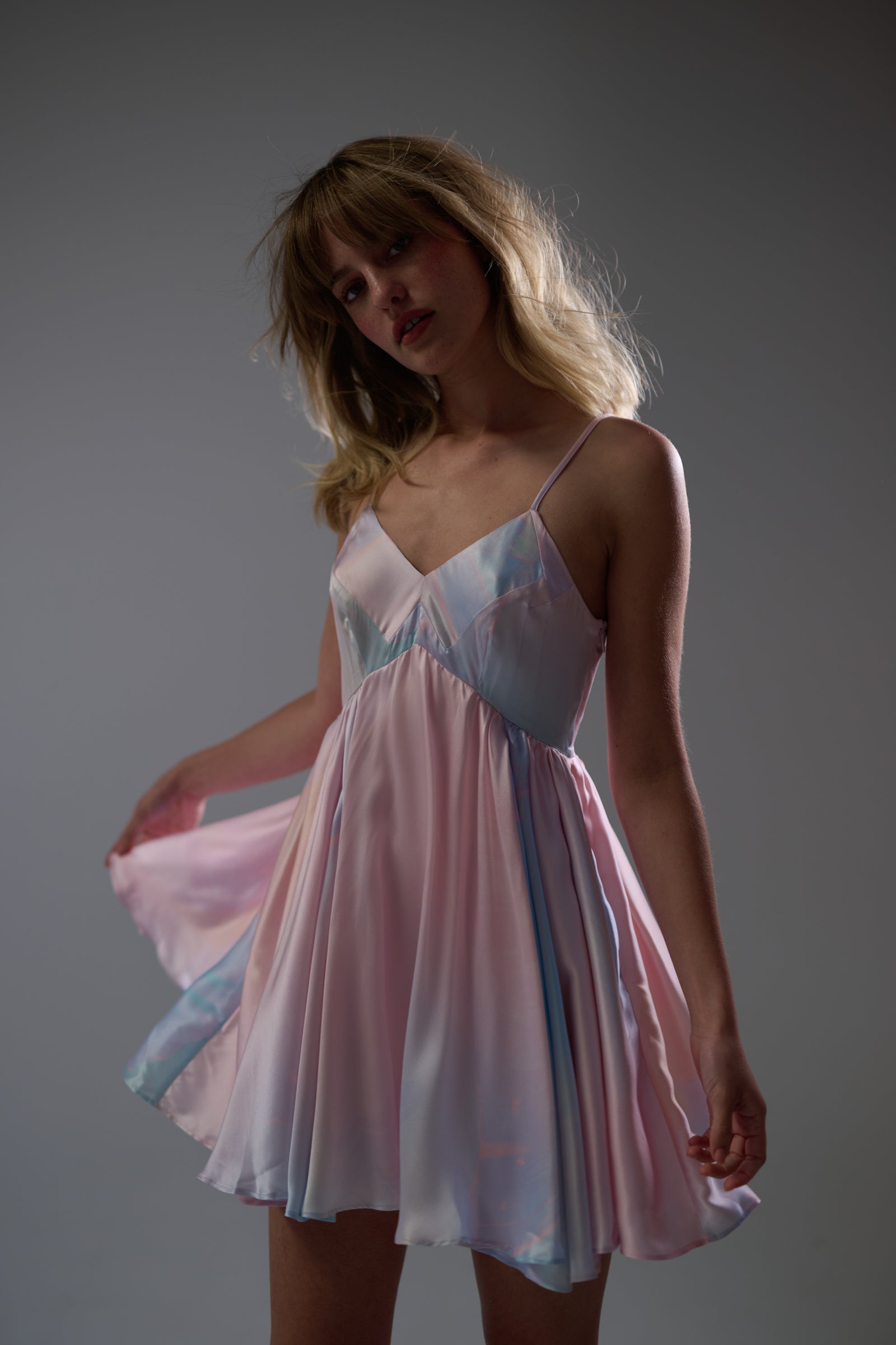 Silk Petal Slip Dress for Elegant Evenings