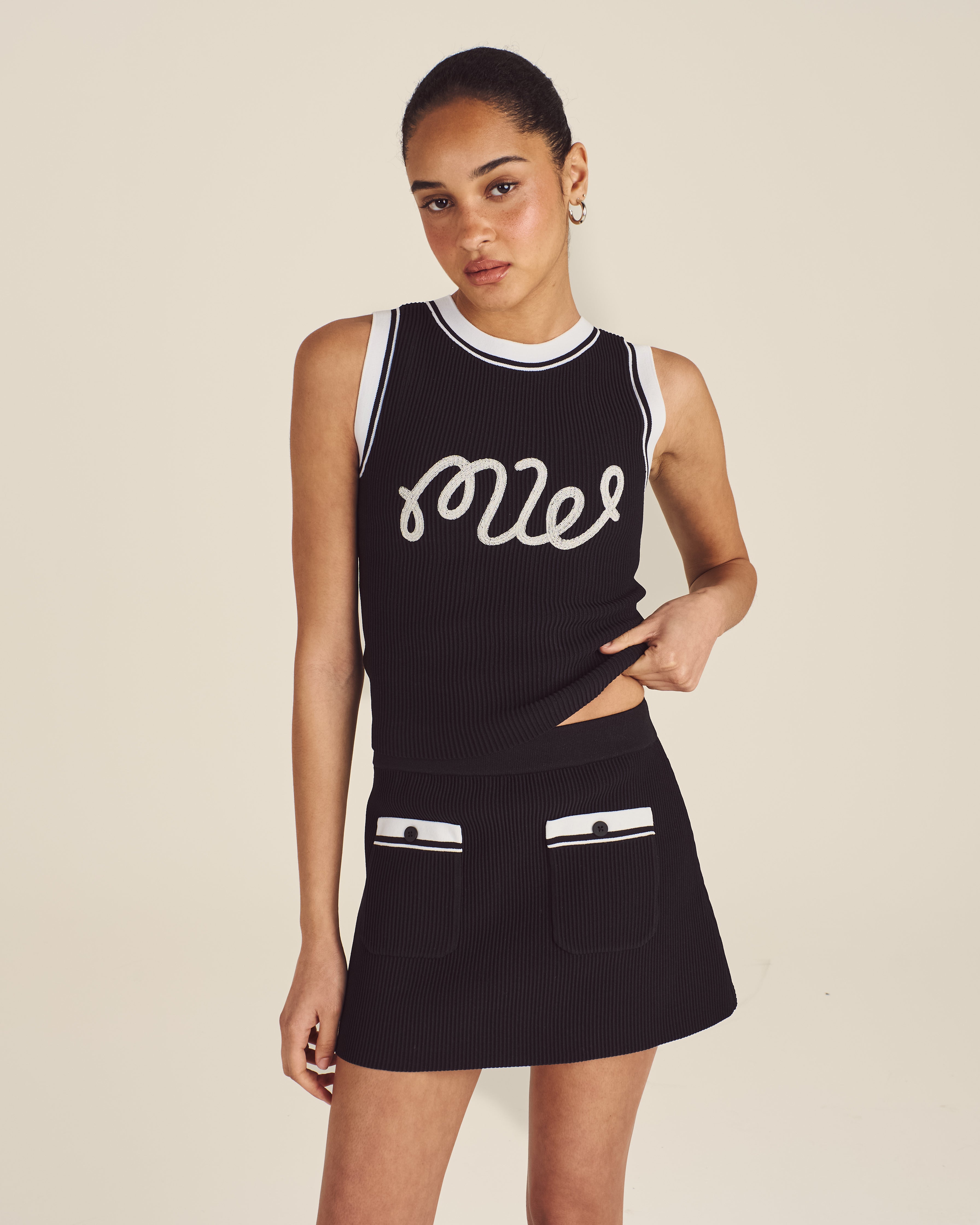 LUNA Ribbed Knit Tank Top
