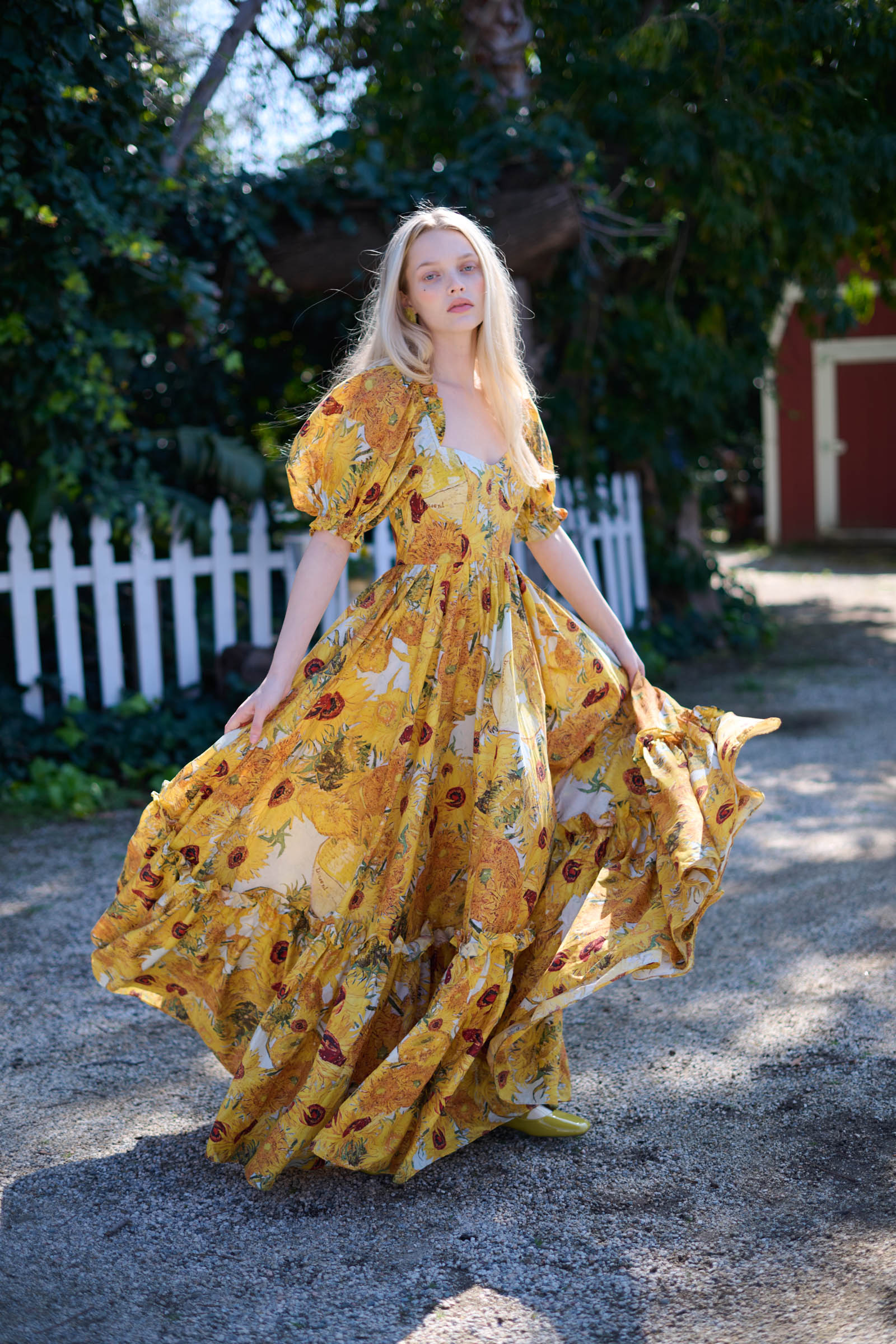 Stylish Cotton Sunflower Gown for Women