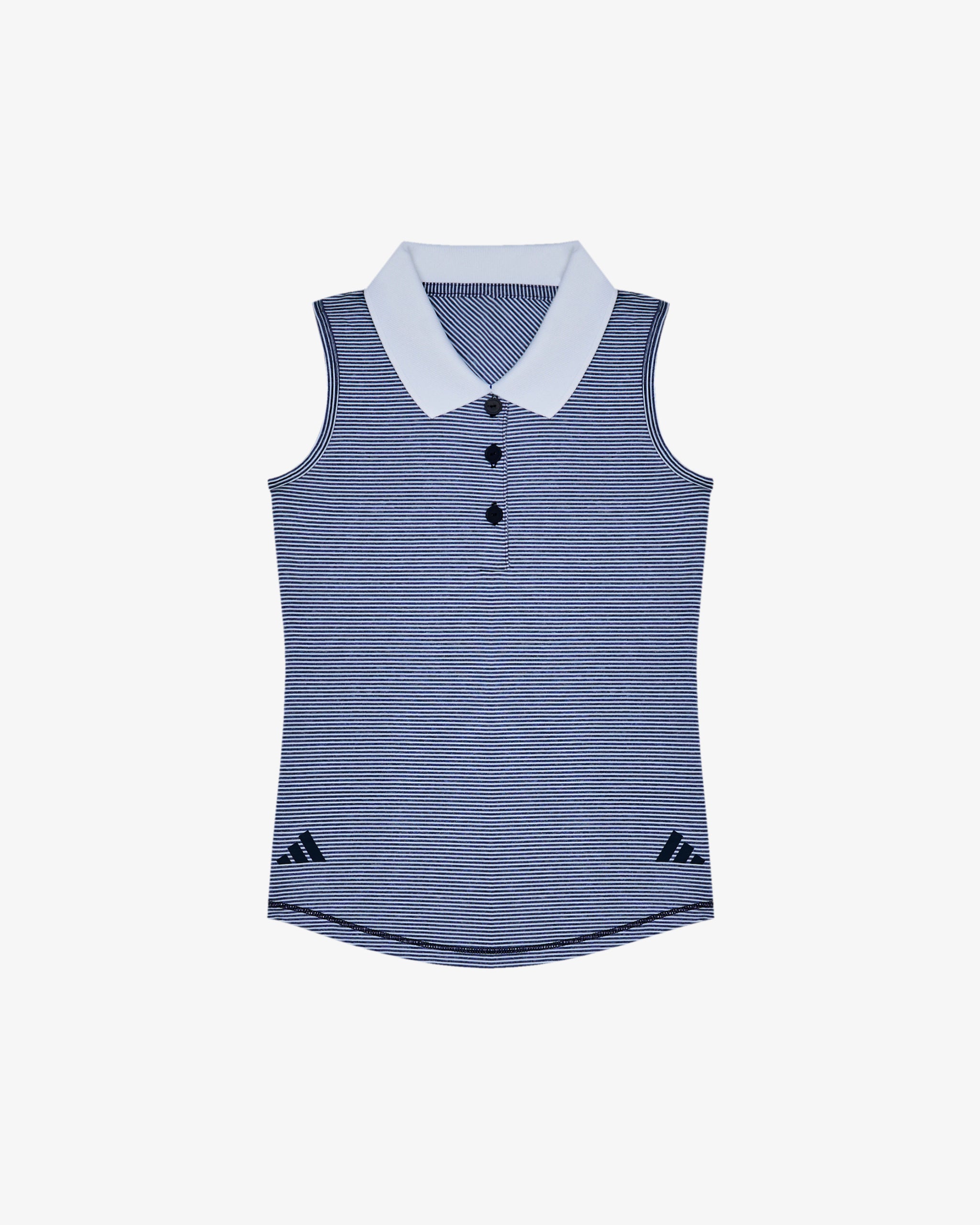 Adidas Malbon Girls' Striped Sleeveless Polo