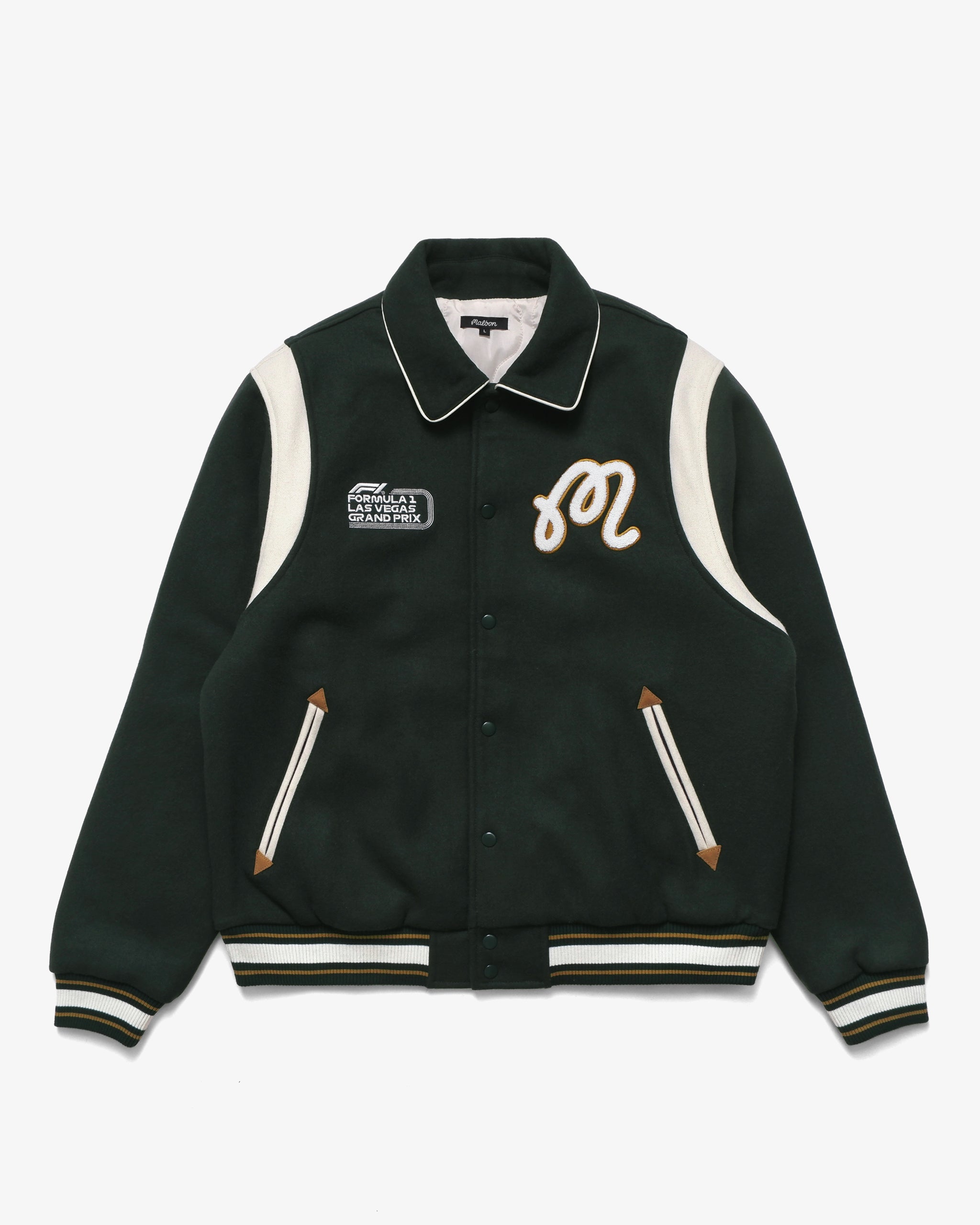 MALBON FELT Varsity Jacket for Golf & Casual Wear
