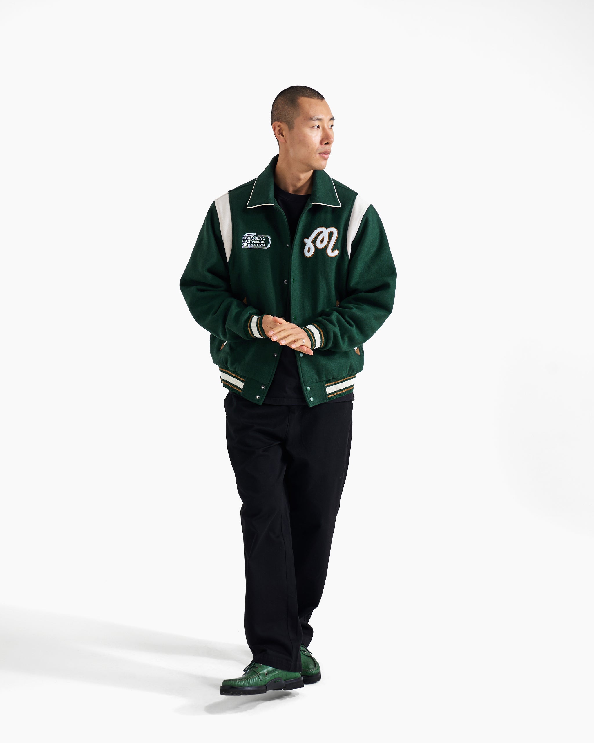MALBON FELT Varsity Jacket for Golf & Casual Wear