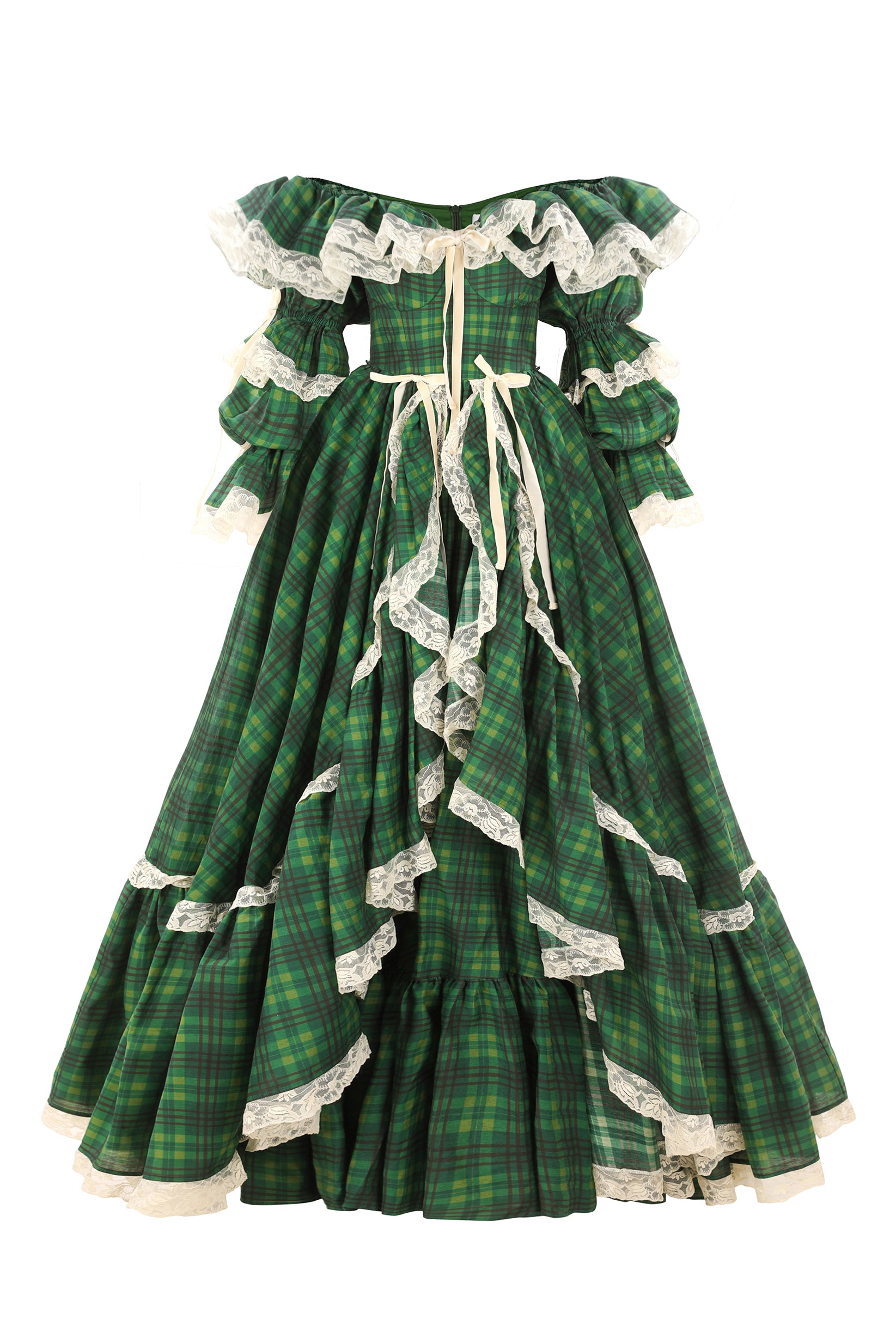 Elegant Beth Plaid Waltz Dress for Formal Events