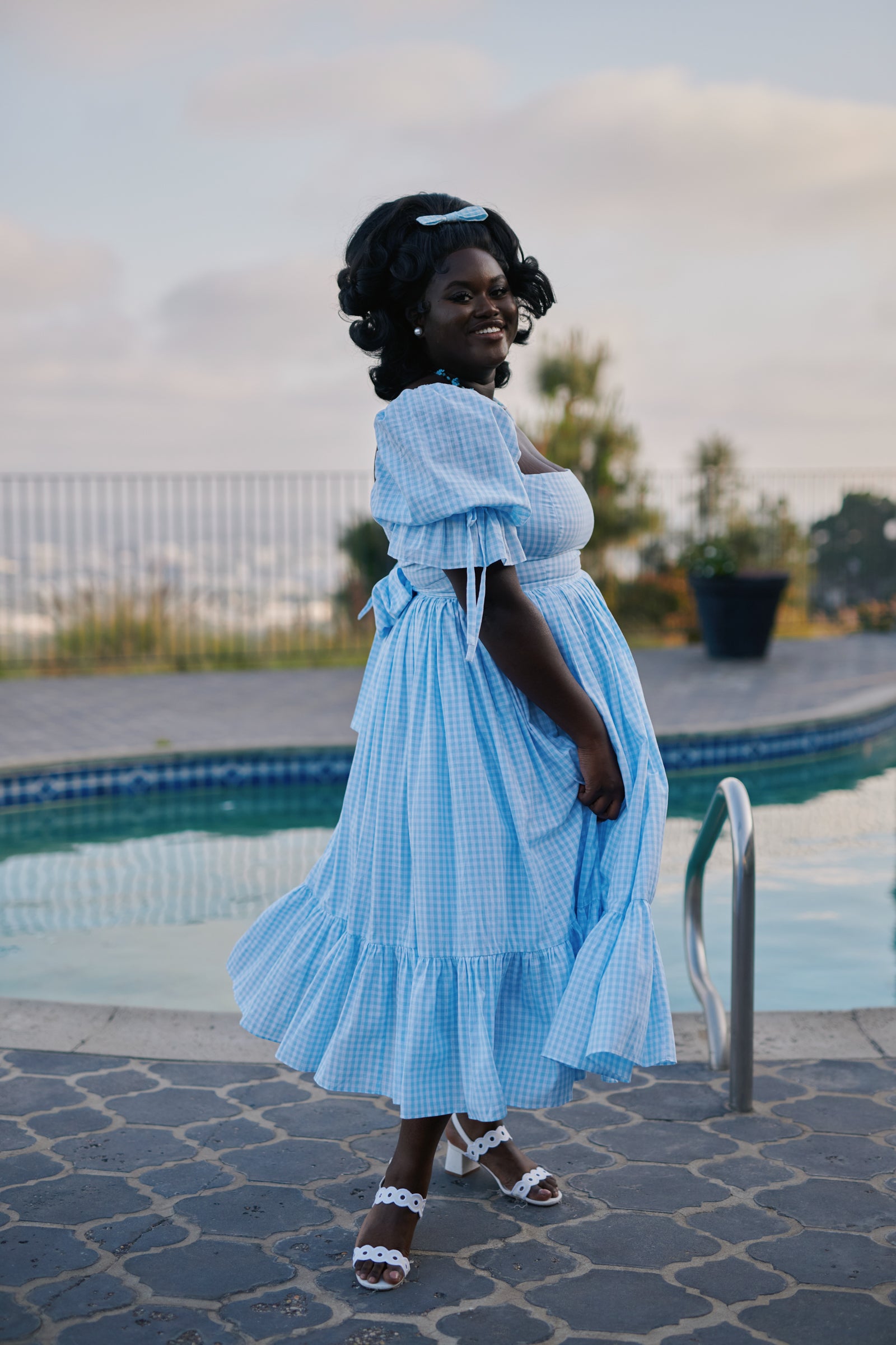 Blue Gingham Dress for Women – Casual Market Style