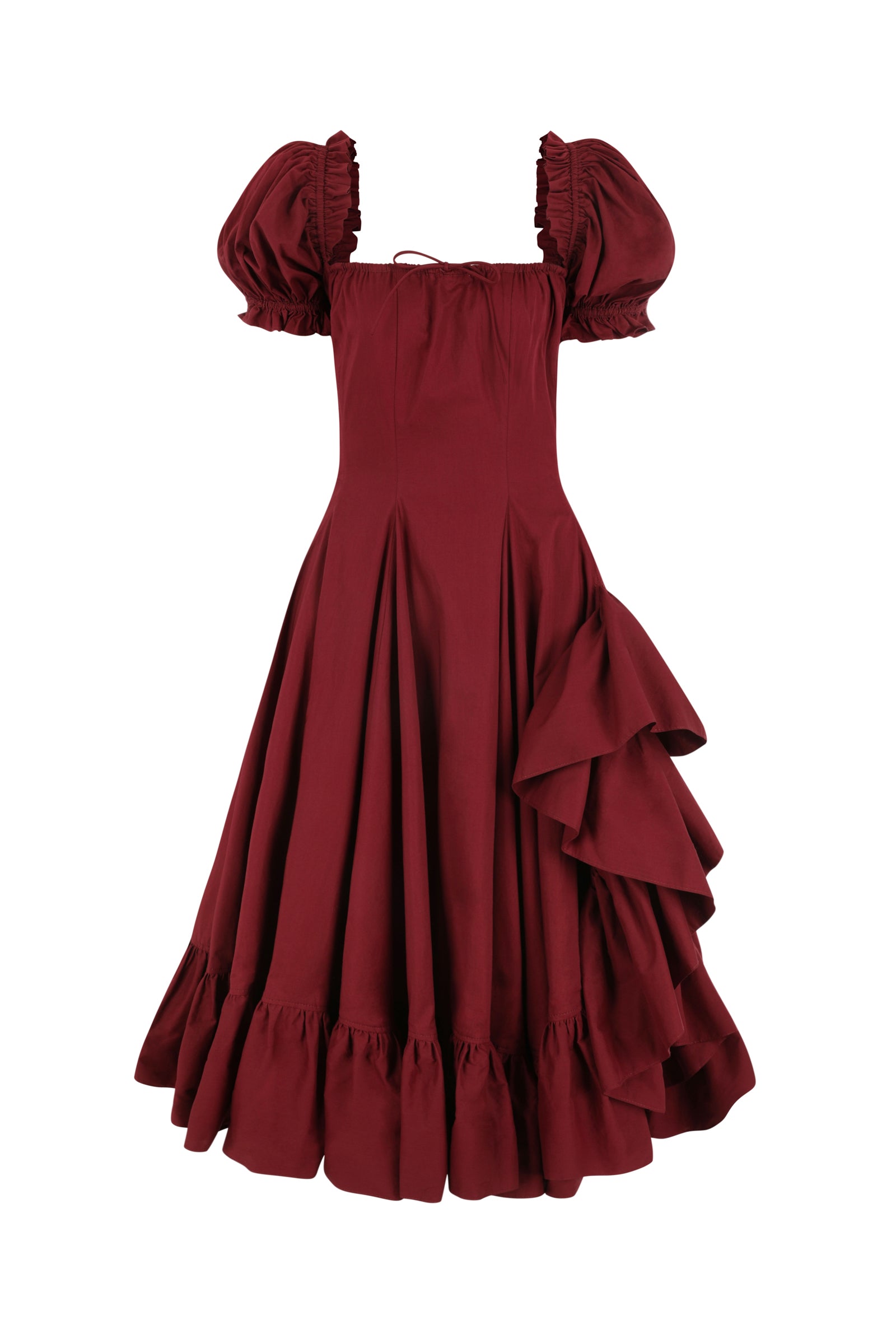 Bordeaux Foxglove Floral Dress