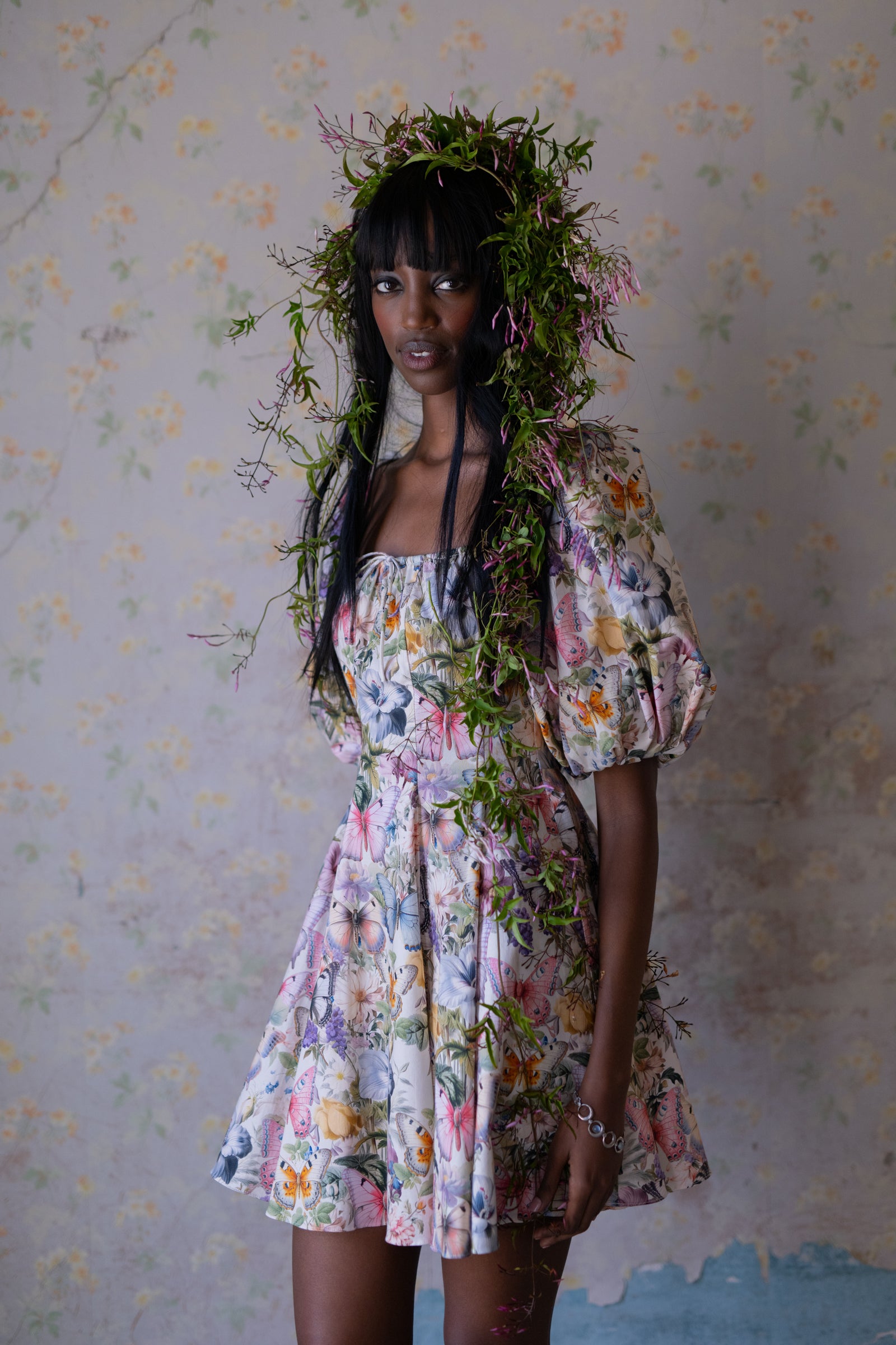 Butterfly Botanics Floral Mini Dress