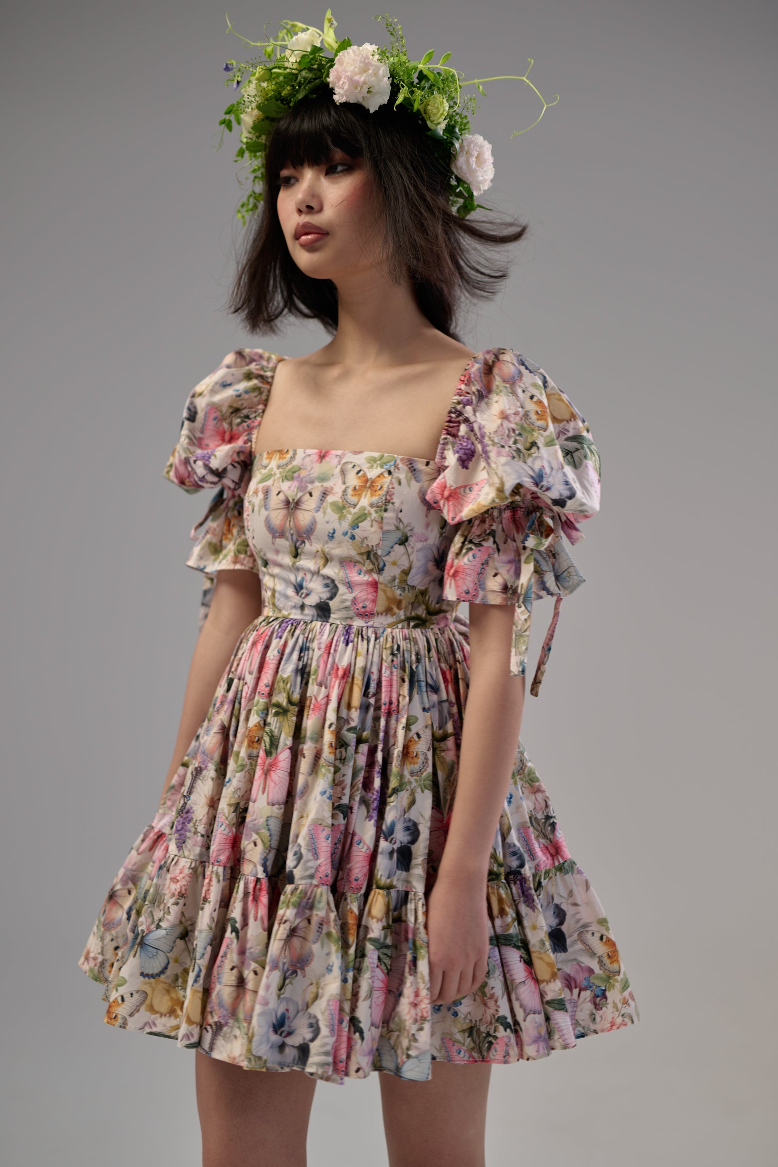 Butterfly Botanics Floral Mini Dress