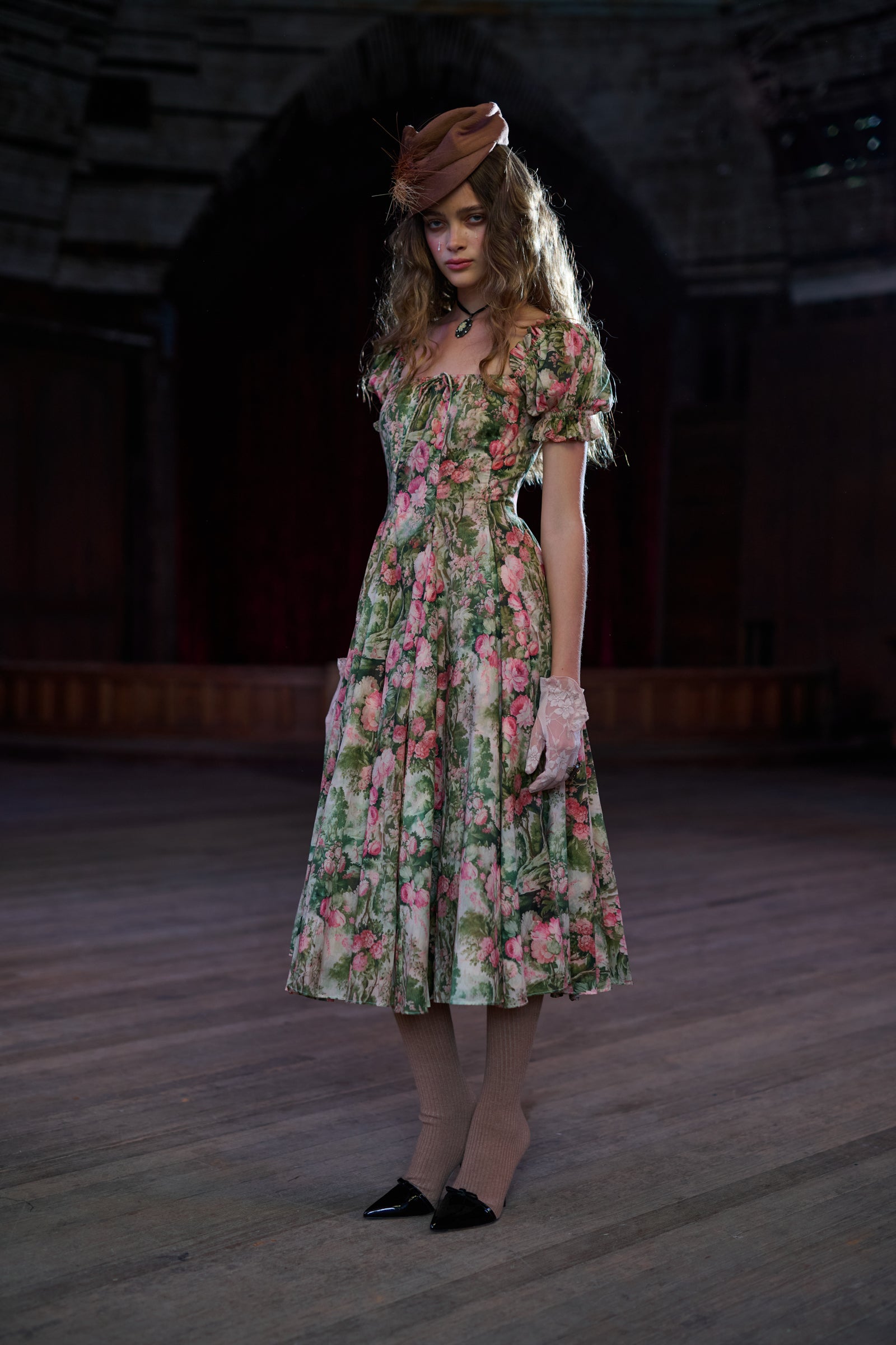 Castle Tapestry Garden Party Dress for Women