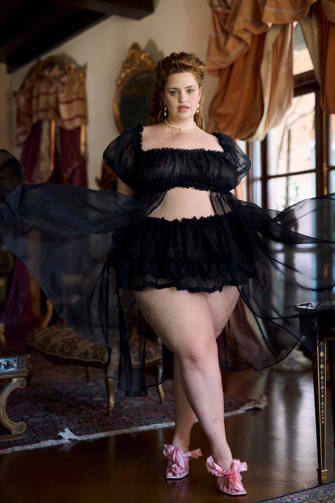 Caviar Boudoir Dress for Evening Elegance