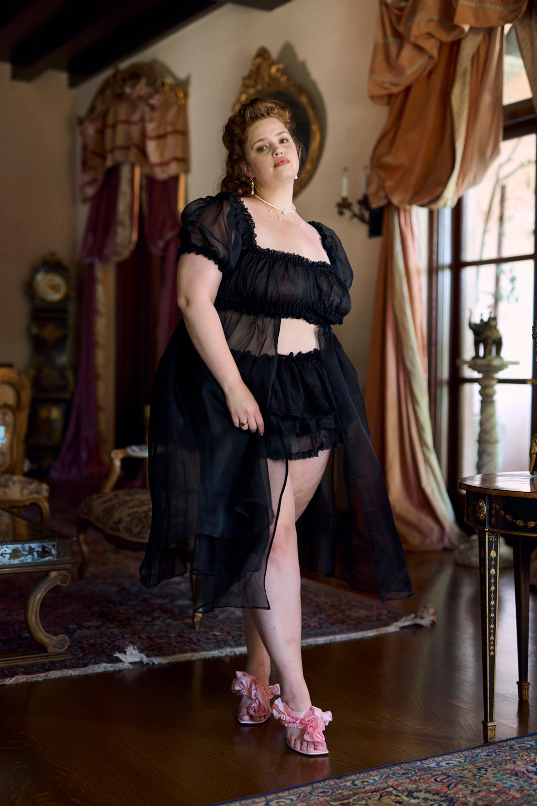 Caviar Boudoir Dress for Evening Elegance