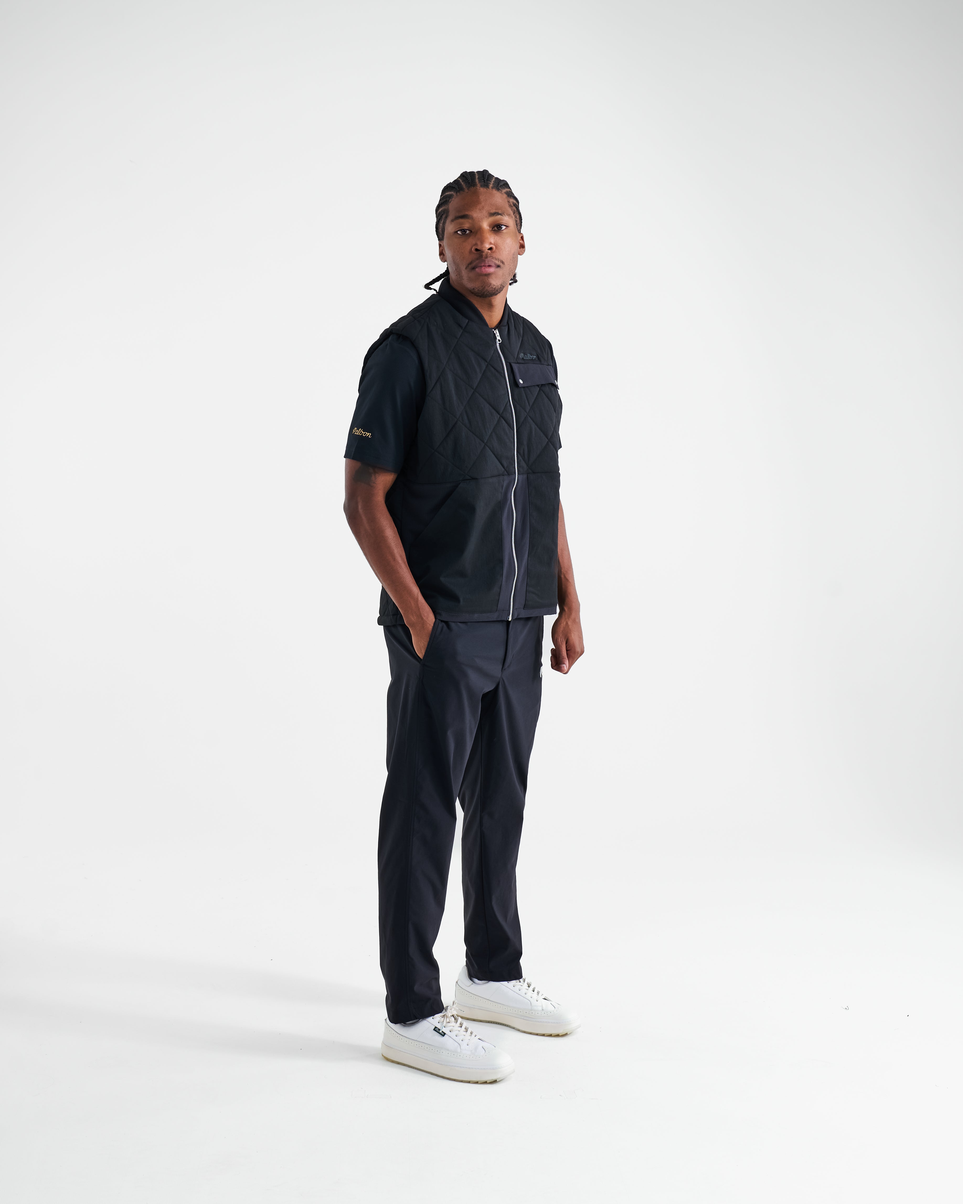 Malbon x Adidas Quilted DWR Zip Vest for Outdoor Wear
