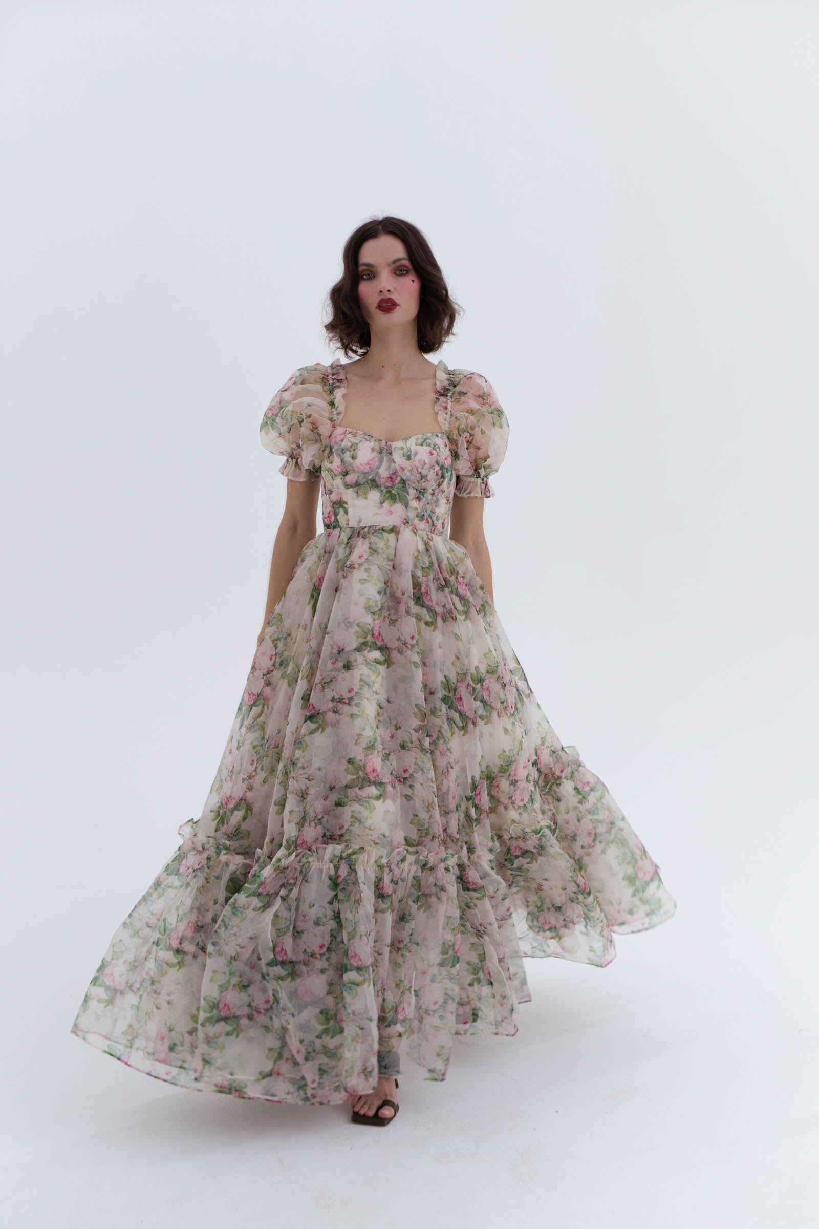 Elegant Silk Gauze Ritz Gown for Garden Weddings