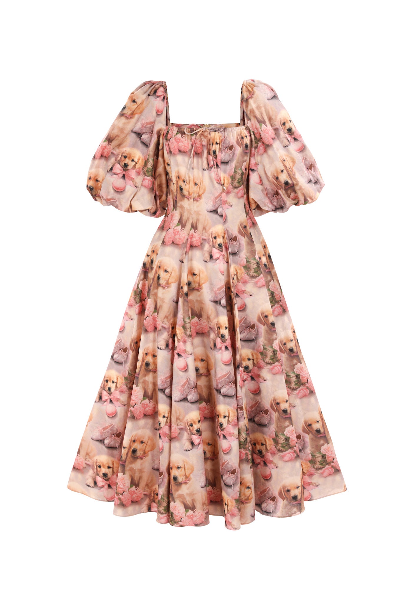 Golden Paradise Floral Day Dress for Women