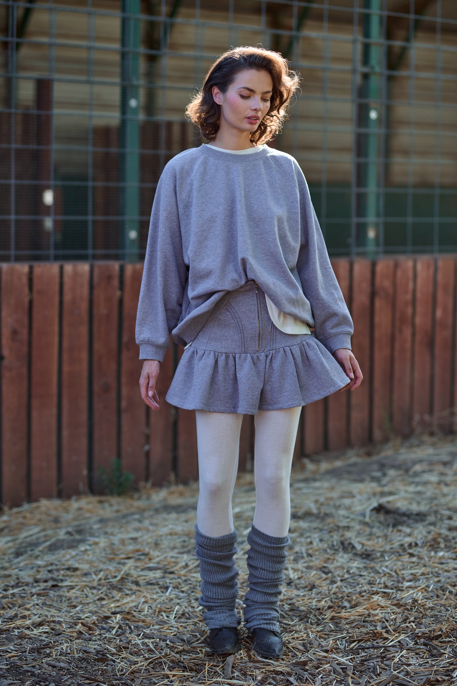 Heather Grey Raglan Sleeve Tee