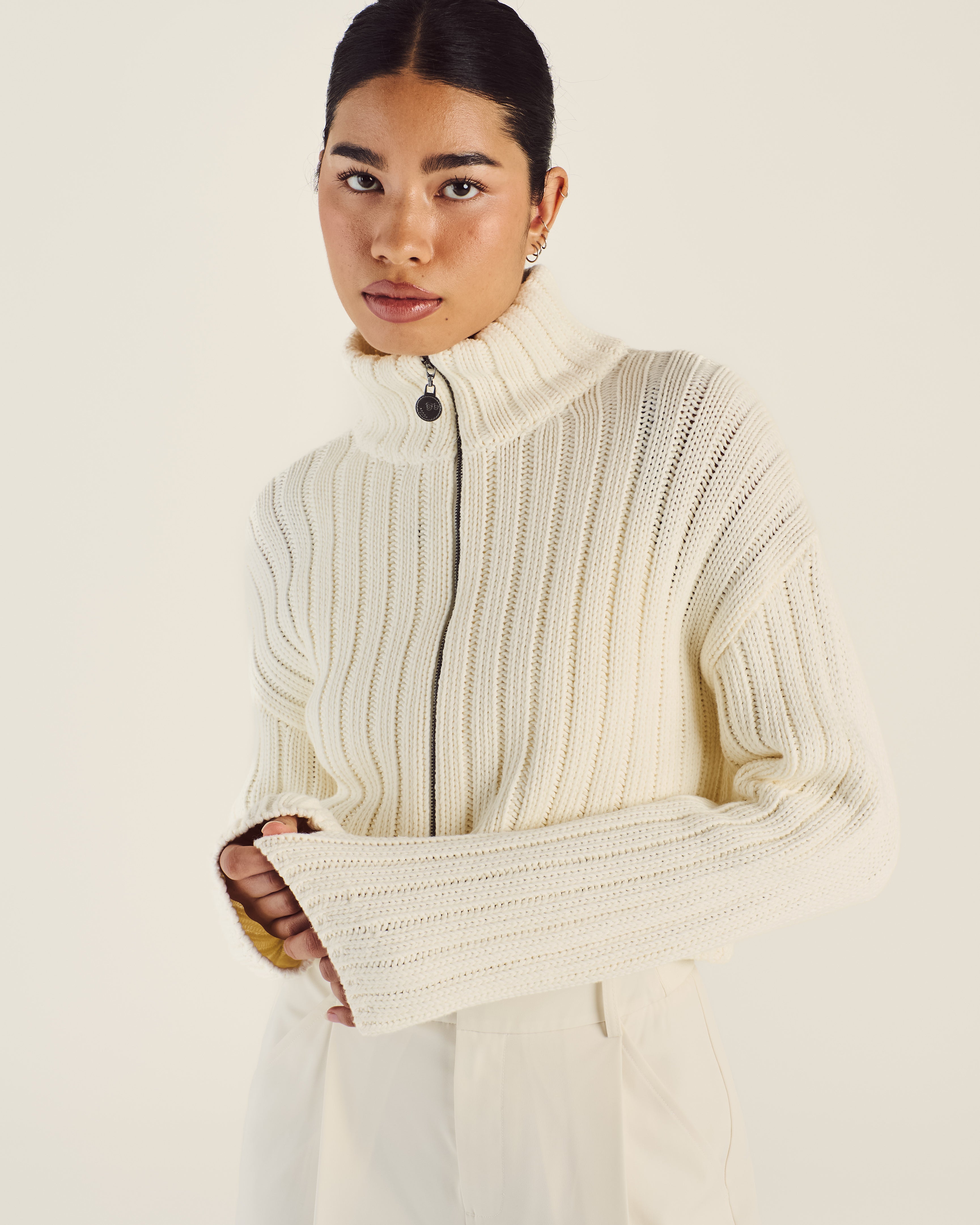 Allegra Chunky Knit Zip Cardigan