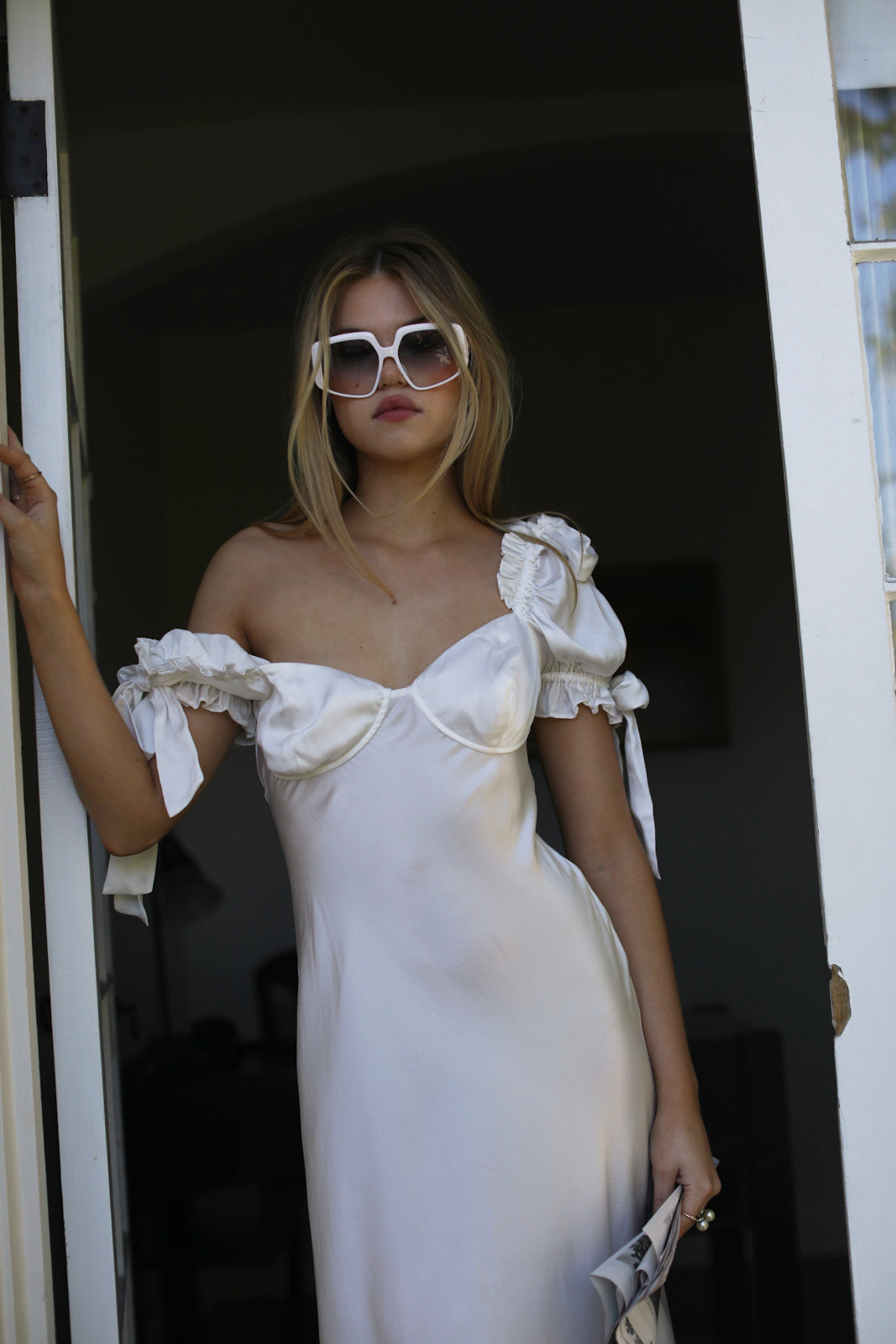 Ivory Poet Slip Dress - Elegant & Flowy