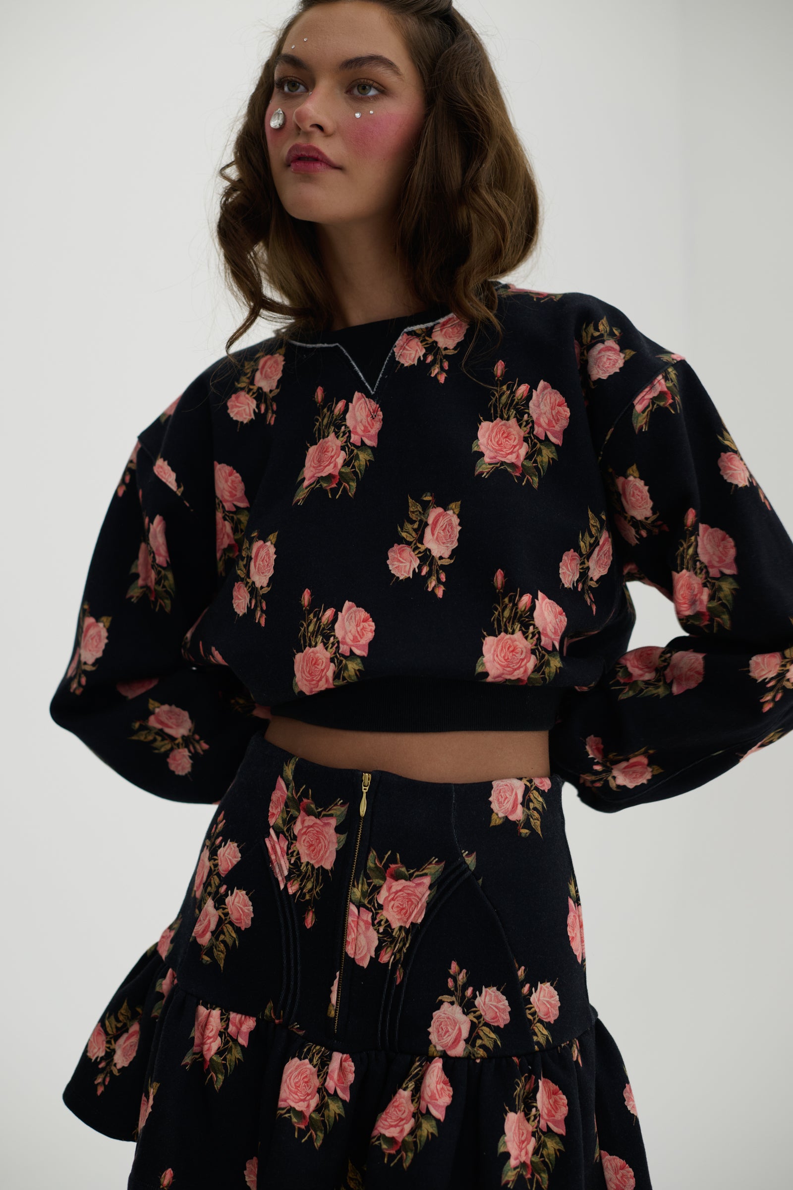 Night Rose Raglan Tee for Women