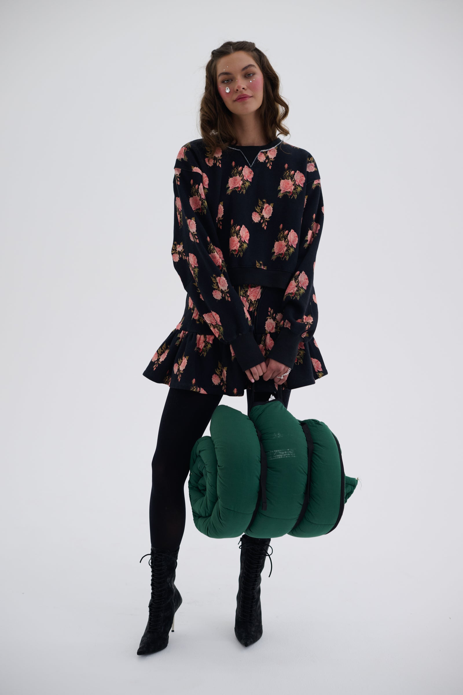 Night Rose Raglan Tee for Women