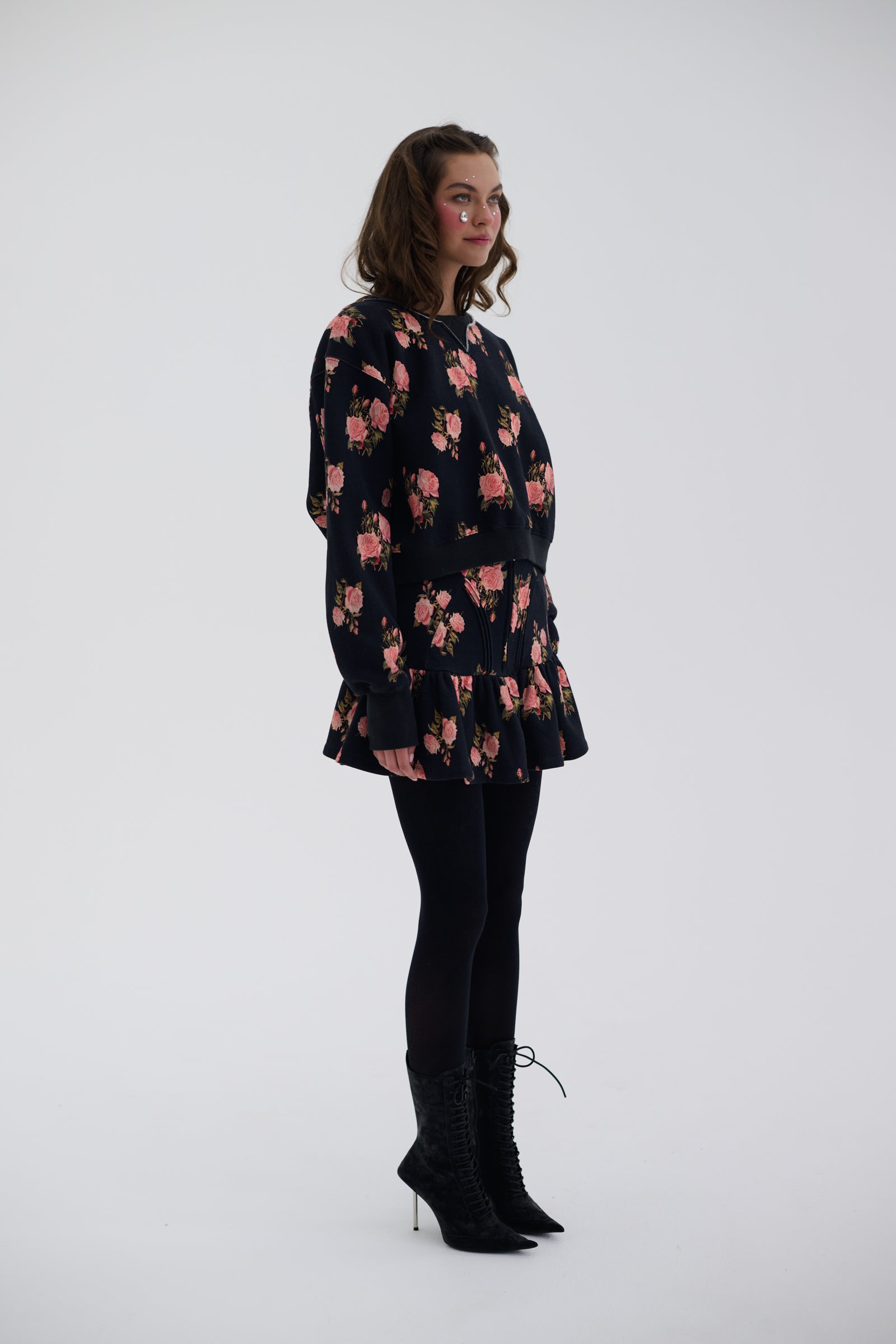 Night Rose Raglan Tee for Women