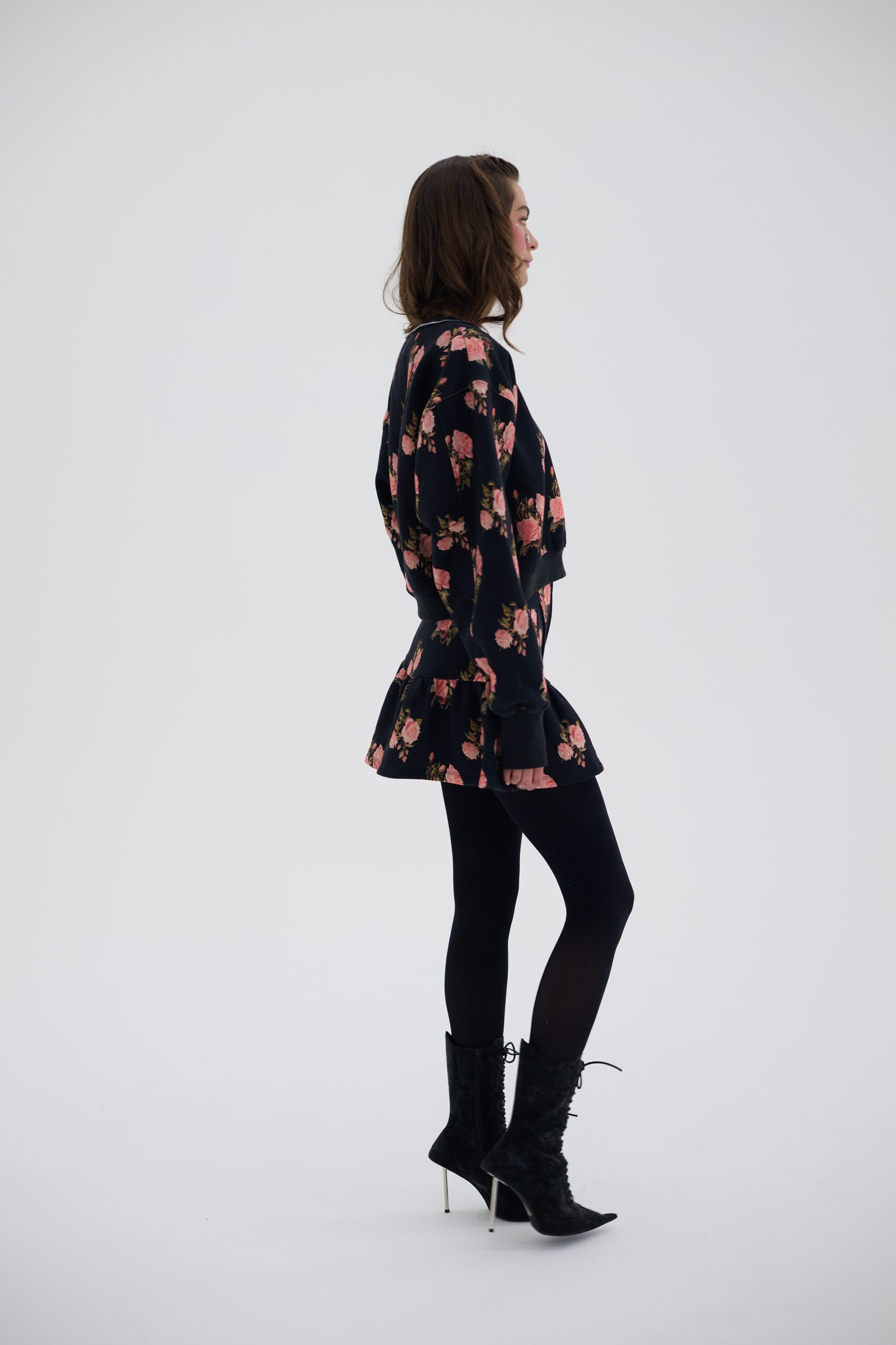 Night Rose Raglan Tee for Women