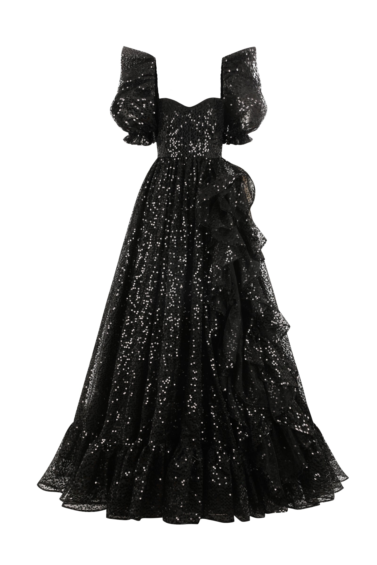 Onyx Rose Bloom Evening Gown for Special Occasions