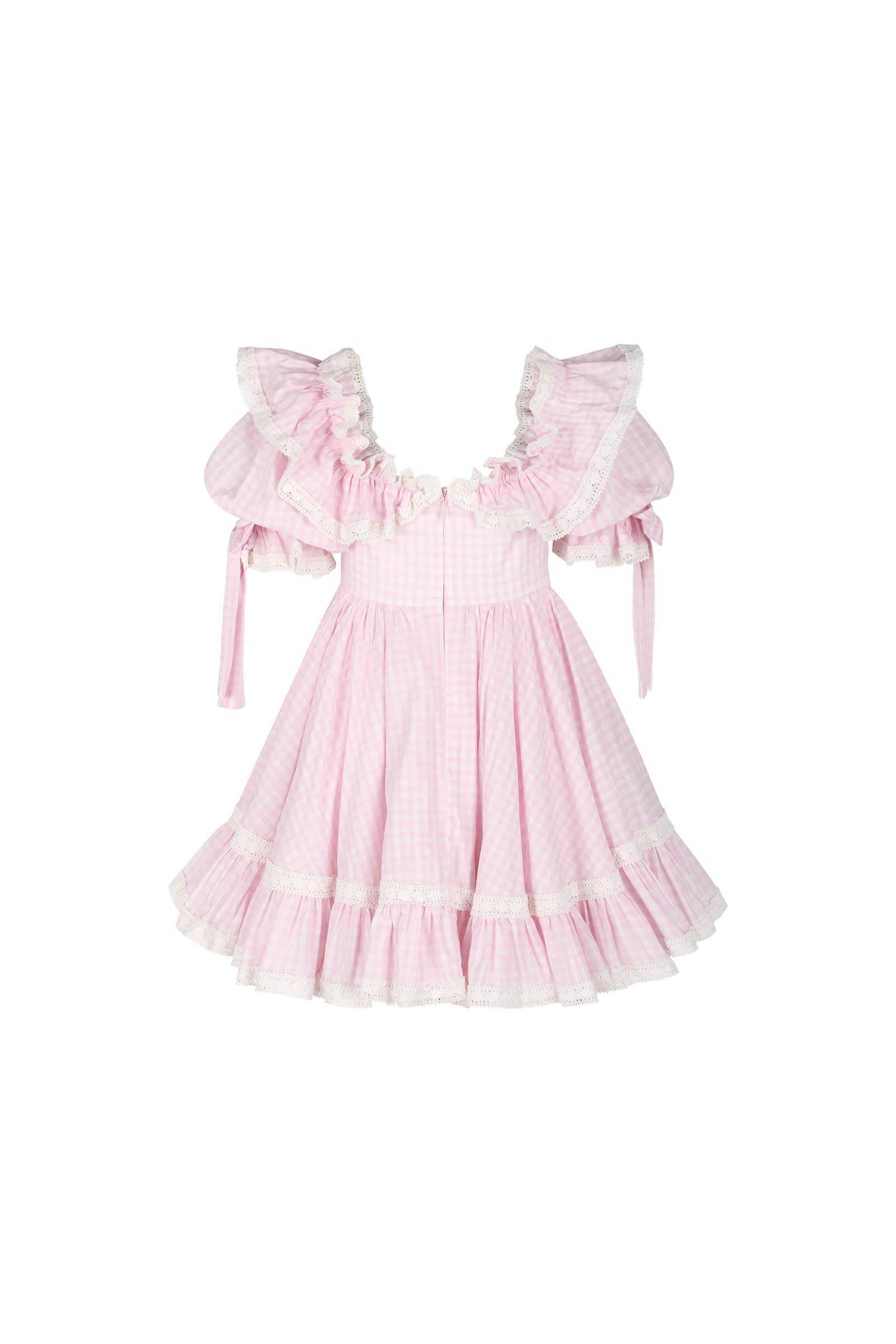 Pink Gingham Mini Dress for Girls